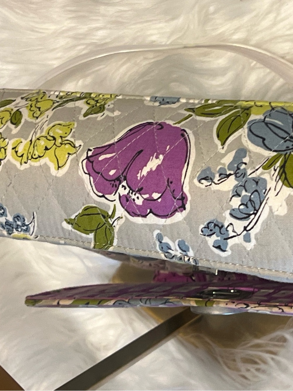 Vera Bradley Quilted Floral Top-Handle Crossbody in Cream, Pink & Yellow - Picture 11 of 13